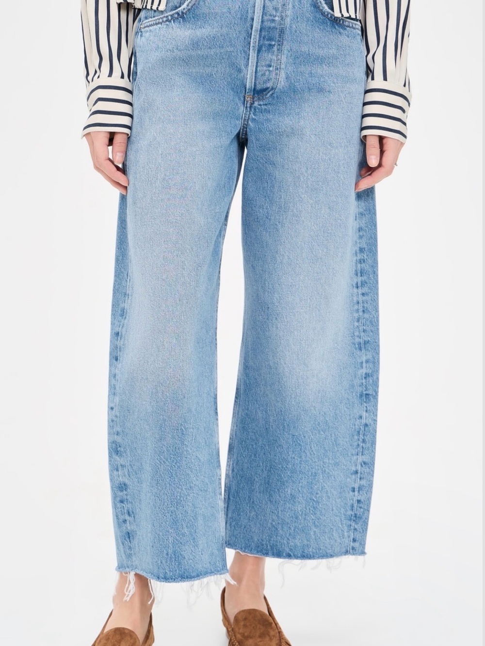 Citizens of Humanity Ayla Light Honor Blue Wide-Leg Crop Women's Cotton Jeans 28